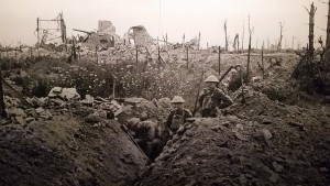 soldiers in WW1 trench