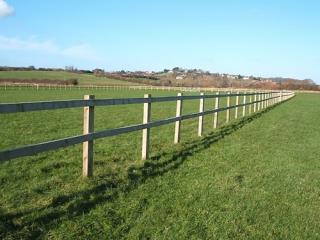 Post and two rail fence