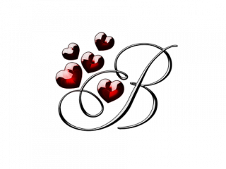 Capital letter B with rubies