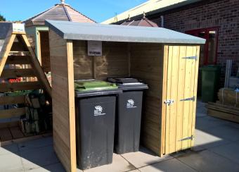 Open Recycling Bin Storage Unit