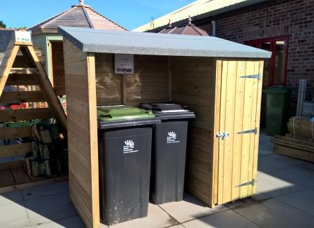 Open Recycling Bin Storage Unit