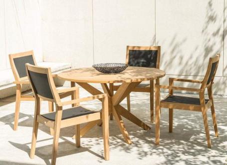 Roble Cross Table 4 Seater Set