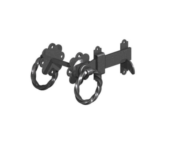 Twisted Ring Latch - Black, 6”